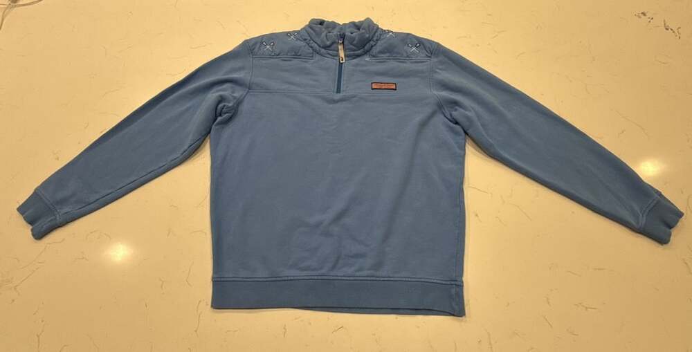 Vineyard Vines Shep Shirt Size M Blue Embroidered Lacrosse Pullover